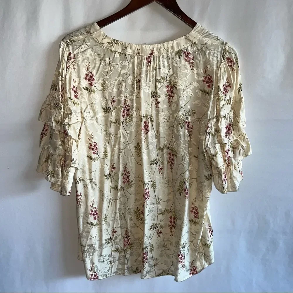 Rebecca Taylor Floral Short Sleeve Blouse - Picture 5 of 8